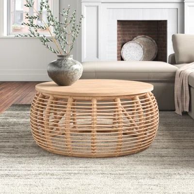 Wicker Drum Coffee Table